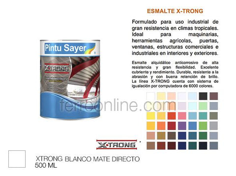 ESMALTE BLANCO MATE 500ML SAYER XTRONG EX-1200.20