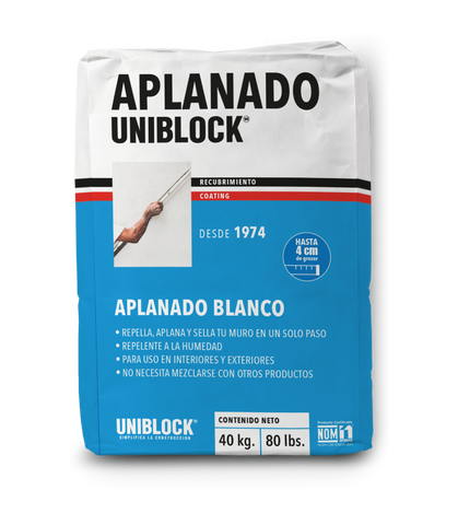SACO DE APLANADO BLANCO 40KG UNIBLOCK