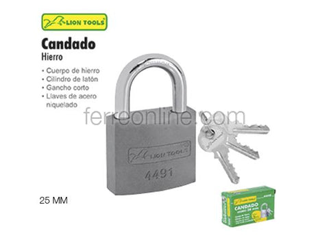 CANDADO DE HIERRO 25MM LION TOOLS 4489