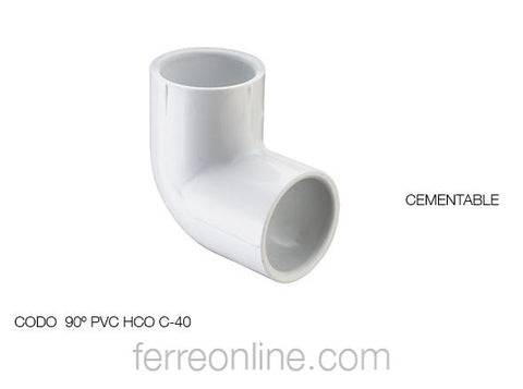 CODO PVC HIDRAULICO C-40 25MM X 90 1"