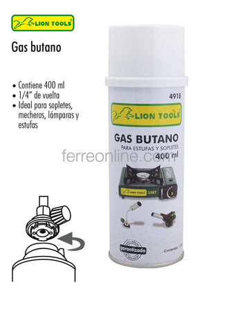 GAS BUTANO 380ML LION TOOLS 4918