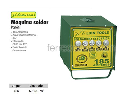MAQUINA SOLDAR 110V, 185AMP LION TOOLS 8089 (NO INCLUYE CABLES NI ACCE –  Ferreonline (Ferremateriales La Mexicana)