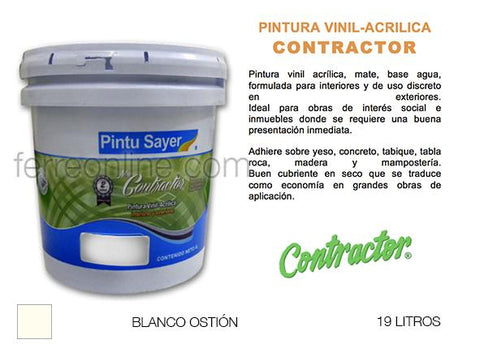 PINTURA VIN BCO OSTION 19LT SAYER CONTRACTOR VC-0229.50