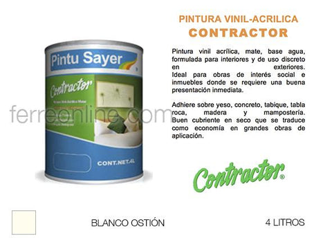 PINTURA VIN BCO OSTION 4LT SAYER CONTRACTOR VC-0229.40