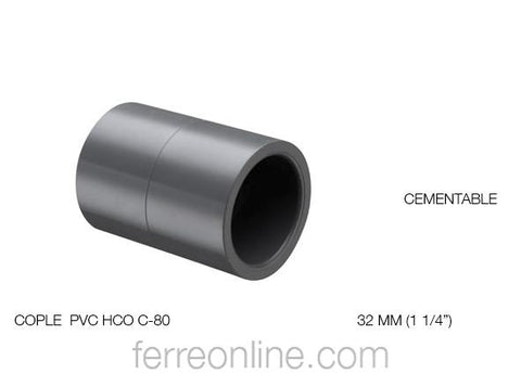 COPLE PVC HIDRAULICO C-80 (32MM) 1 1/4"