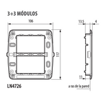 SOPORTE PARA PLACA 3 MODULOS LIVING LIGHT LN4726