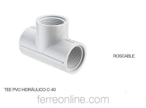 TEE PVC HIDRAULICO C-40 13MM 1/2" ROSCADA SPEARS 405-005