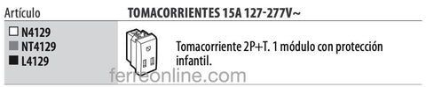 TOMA DE CORRIENTE POLARIZADA Y ATERRIZADA 2P+ T LIVING LIGHT L4129