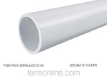 TUBO PVC HIDRAULICO C-40 13MM 1/2" PTM (TRAMO DE 6 METROS)