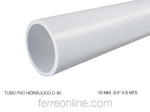 TUBO PVC HIDRAULICO C-40 19MM 3/4" FUTURA (TRAMO DE 6 METROS)
