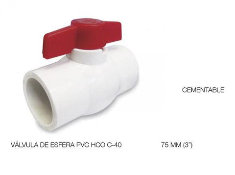 VALVULA DE ESFERA PVC CEM 3" EMA